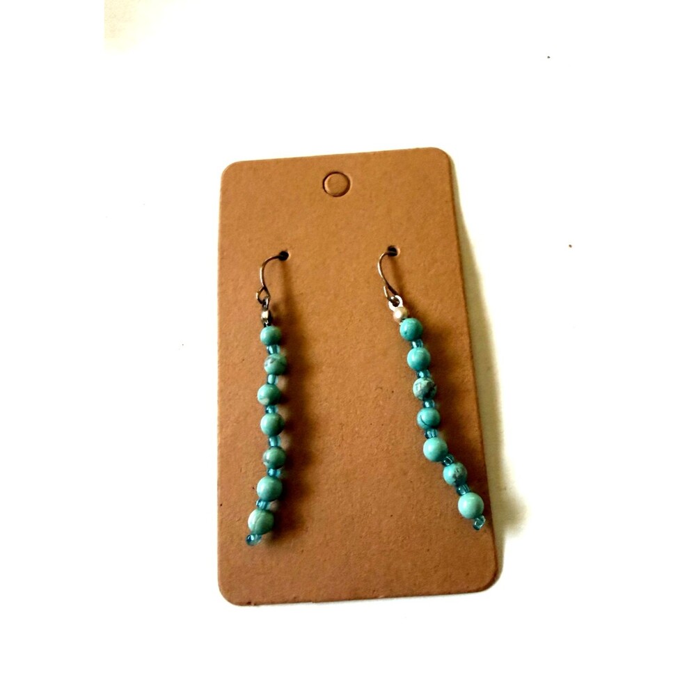 Artisan Sleeping Beauty Turquoise Dangle Earrings on Sterling Silver